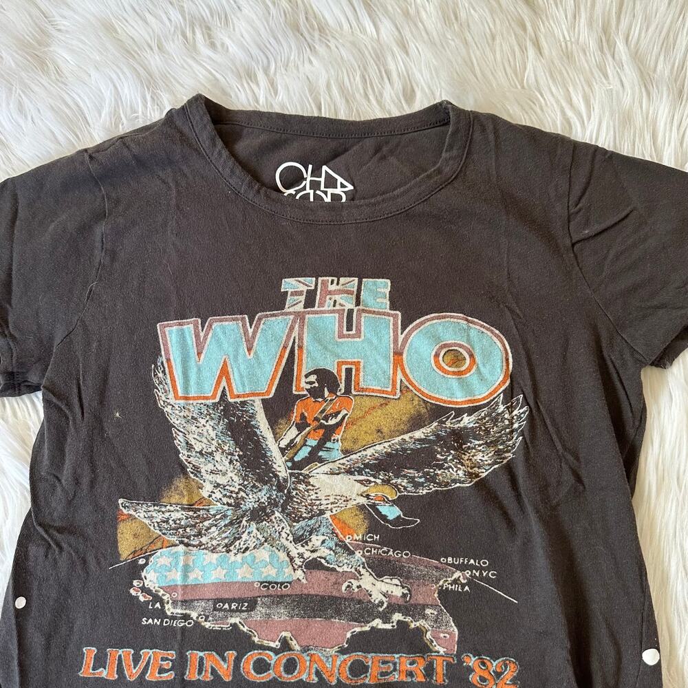 CHASER The Who Live in Concert T-Shirt Crewneck Graphic Print Short Sleeve Top - Picture 8 of 16